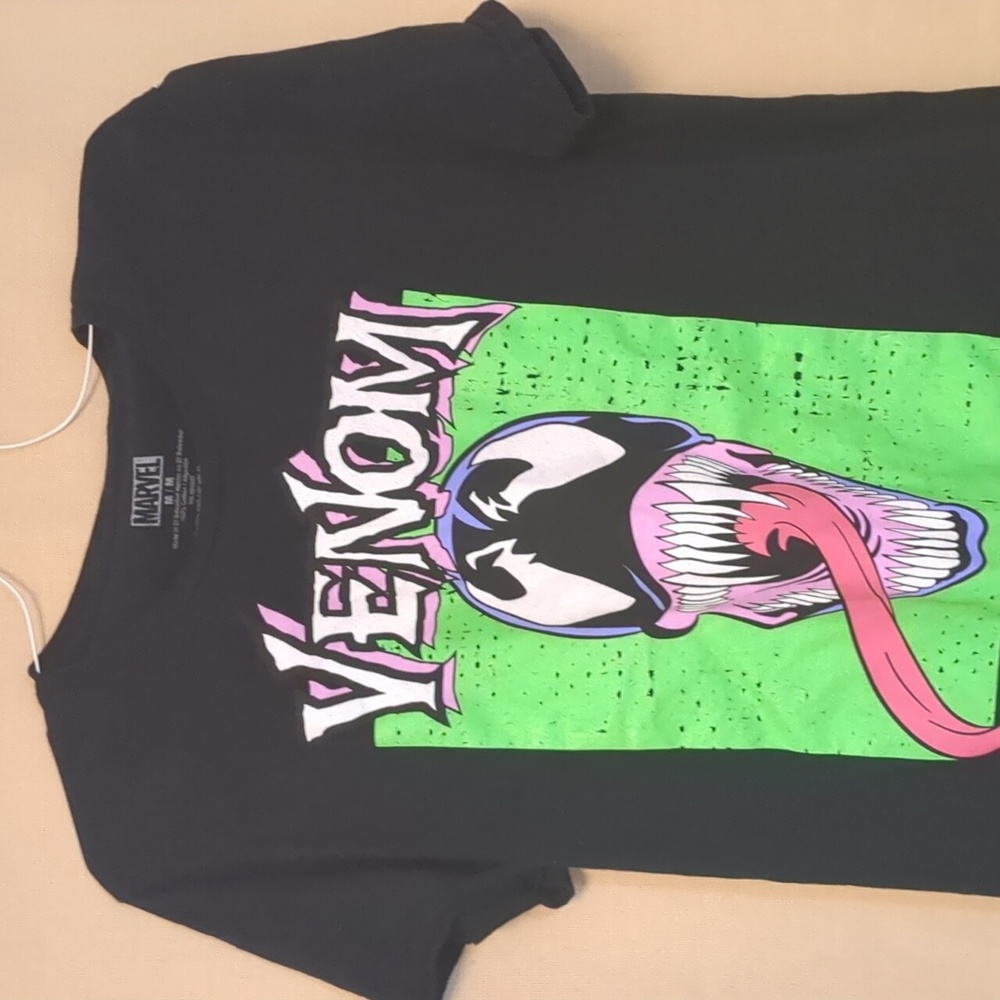 Marvel Venom Face Black Graphic T-Shirt Size Medium